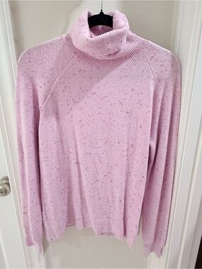 LOFT Light Pink Speckled Turtleneck Sweater